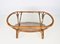 Mid-Century Dutch Oval Rattan and Bamboo Coffee Table with Glass Top by Kaare Klint, 1950s, Image 12