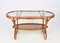 Mid-Century Dutch Oval Rattan and Bamboo Coffee Table with Glass Top by Kaare Klint, 1950s 2