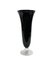 Large Mid-Century Italian Black Glass Artistic Vase with Crystal Base, 1980s 4