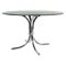 Smoked Glass Dining Table with Chromed Base in the Style of Giotto Stoppino, Italy, 1970s 1