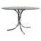 Smoked Glass Dining Table with Chromed Base in the Style of Giotto Stoppino, Italy, 1970s, Image 1