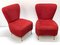 Italian Red Bouclé Wool and Fabric Armchairs with Brass Feet, 1950s, Set of 2 11
