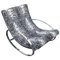 Rocking Chair en Tissu à Motif Tigre Blanc et Chrome par Renato Zevi pour Selig 2