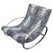 Rocking Chair en Tissu à Motif Tigre Blanc et Chrome par Renato Zevi pour Selig 1