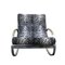 White Tiger Pattern Fabric & Chrome Rocking Chair by Renato Zevi for Selig 4