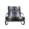 White Tiger Pattern Fabric & Chrome Rocking Chair by Renato Zevi for Selig, Image 4