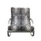 White Tiger Pattern Fabric & Chrome Rocking Chair by Renato Zevi for Selig 3