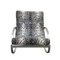 White Tiger Pattern Fabric & Chrome Rocking Chair by Renato Zevi for Selig, Image 3