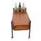 Mid-Century Serving Cart with Teak and Enameled Metal Bottle Holder 9