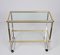 Minimalist Italian Brass and Chrome Bar Service Trolley, 1970s 6