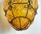 Mid-Century Italian Handblown Murano Amber Glass Cage Pendant Light from Seguso, 1940s, Image 12