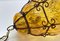 Mid-Century Italian Handblown Murano Amber Glass Cage Pendant Light from Seguso, 1940s, Image 14