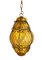 Mid-Century Italian Handblown Murano Amber Glass Cage Pendant Light from Seguso, 1940s, Image 9