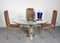 Mid-Century Italian Gilded Brass and Chrome Dining Table by Banci Firenze, 1970s 8