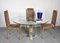 Mid-Century Italian Gilded Brass and Chrome Dining Table by Banci Firenze, 1970s, Image 8