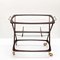 Mid-Century Italian Brass and Wood Oval Serivng Bar Cart by Cesare Lacca, 1950s 6