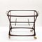 Mid-Century Italian Brass and Wood Oval Serivng Bar Cart by Cesare Lacca, 1950s, Image 6