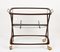 Mid-Century Italian Brass and Wood Oval Serivng Bar Cart by Cesare Lacca, 1950s 4