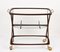 Mid-Century Italian Brass and Wood Oval Serivng Bar Cart by Cesare Lacca, 1950s, Image 4