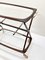Mid-Century Italian Brass and Wood Oval Serivng Bar Cart by Cesare Lacca, 1950s 14