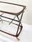 Mid-Century Italian Brass and Wood Oval Serivng Bar Cart by Cesare Lacca, 1950s, Image 14