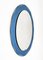 Mid-Century Italian Oval Mirror with Blue Frame from Cristal Arte, 1960s 7