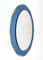 Ovaler italienischer Mid-Century Spiegel mit blauem Rahmen von Cristal Arte, 1960er 7