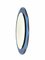 Mid-Century Italian Oval Mirror with Blue Frame from Cristal Arte, 1960s 4