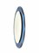 Mid-Century Italian Oval Mirror with Blue Frame from Cristal Arte, 1960s, Image 4