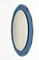 Espejo italiano Mid-Century ovalado con marco azul de Cristal Arte, años 60, Imagen 9