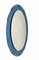 Mid-Century Italian Oval Mirror with Blue Frame from Cristal Arte, 1960s 3