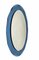Ovaler italienischer Mid-Century Spiegel mit blauem Rahmen von Cristal Arte, 1960er 3