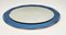 Mid-Century Italian Oval Mirror with Blue Frame from Cristal Arte, 1960s 8