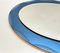 Mid-Century Italian Oval Mirror with Blue Frame from Cristal Arte, 1960s 12
