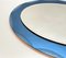 Mid-Century Italian Oval Mirror with Blue Frame from Cristal Arte, 1960s, Image 12