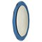 Mid-Century Italian Oval Mirror with Blue Frame from Cristal Arte, 1960s, Image 1