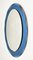 Espejo italiano Mid-Century ovalado con marco azul de Cristal Arte, años 60, Imagen 6