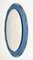 Mid-Century Italian Oval Mirror with Blue Frame from Cristal Arte, 1960s 6