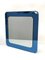 Mid-Century Italian Square Wall Mirror with Blue Glass Frame from Cristal Arte, 1960s 4