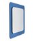 Mid-Century Italian Square Wall Mirror with Blue Glass Frame from Cristal Arte, 1960s 2
