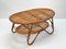 Table Basse Ovale Mid-Century en Rotin et Bambou, Italie, 1950s 4
