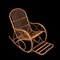Mid-Century Italian French Riviera Rattan & Bamboo Rocking Chair, 1970s, Image 3