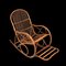 Rocking Chair Mid-Century en Rotin et Bambou, Italie, 1970s 3