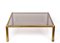 Mid-Century Italian Golden Brass and Smoked Glass Squared Coffee Table, 1980s 2