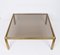 Mid-Century Italian Golden Brass and Smoked Glass Squared Coffee Table, 1980s 5