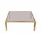 Mid-Century Italian Golden Brass and Smoked Glass Squared Coffee Table, 1980s, Image 7