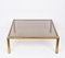 Mid-Century Italian Golden Brass and Smoked Glass Squared Coffee Table, 1980s 4