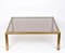 Mid-Century Italian Golden Brass and Smoked Glass Squared Coffee Table, 1980s 3