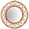 Mid-Century Italian Bamboo Round Mirror, 1960s 1