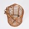 Mid-Century Italian Bamboo and Rattan Round Magazine Rack, 1960s 7